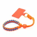 Adjustable woven phone lanyard wrist strap short thick anti-lost safety rope design. - Wrist Strap with Patch (KC-0129) / 23cm / Orange