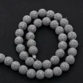 Natürliche graue Lavastein Perlen rund für DIY Schmuckherstellung, poröse Vulkanstein Armband Perlen. - 4mm/90 Stück Packung / Grau