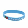 Blue silicone wristband with Portugal flag and letters, perfect for sports events and fans. - Portugal Style
