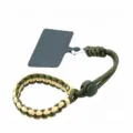 Adjustable braided phone lanyard short wrist strap, durable paracord design for phone. - Wrist Strap with Patch (KC-0129) / 23cm / Army Green