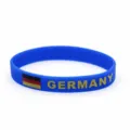 Germany flag silicone wristband sports fan souvenir bracelet 18.6cm circumference 4.97g - Germany Style
