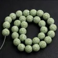 Hellgrüne Lavastein runde lose Perlen für DIY handgemachte Schmuck Armband Halskette Zubehör - 4mm/90 Stück Packung / Apfelgrün