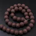 Natürliche poröse braune Lavastein Rundperlen für DIY Armband Halskette Schmuckherstellung Zubehör - Braun