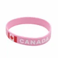 Pink Canada flag silicone wristband sports fan souvenir bracelet circumference 18.6cm - Canada