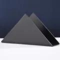 Modern minimalist black triangular metal napkin holder for restaurant and home table. - Black