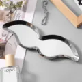 Stainless steel mustache jewelry tray, stylish metal cosmetic organizer for home desktop decor. - Small (23x7cm) / Moonlight Silver