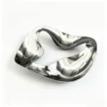 Nordic fluid curve metal tray for aromatherapy and jewelry, elegant modern home decor dish. - Silver