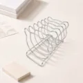 Stainless steel coaster storage rack Nordic metal holder for cups plates organizer stand - Coaster Holder / Silver