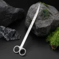 Stainless steel long handle aquarium scissors for water plant trimming and fish tank aquascaping. - Single Scissor (OPP Bag) / Silver