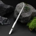 Stainless steel aquarium aquascaping curved tweezers tool for fish tank plant maintenance. - Curved Tweezers (OPP Bag) / Silver