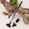 Fish tank cleaning tool set with long handle and interchangeable scraper heads for aquarium algae. - Algae Scraper Cleaning Set / Black