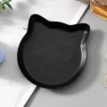 Black cat shaped storage tray metal desktop organizer for jewelry small items cute home decor - Cat Head / 8.3x8.7cm / Black