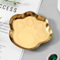 Gold cat paw storage tray cute desktop organizer for jewelry accessories and small items. - Cat Paw / 9.2x8.3cm / Gold