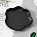 Black cat paw shaped storage tray, cute desktop jewelry organizer for small items and rings. - Cat Paw / 9.2x8.3cm / Black
