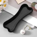 Black creative bone shaped desktop jewelry tray, cute small accessory storage dish for table. - Bone / 9.3x3.8cm / Black