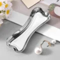Creative stainless steel storage tray for jewelry, keys and small desktop items securely. - Bone / 9.3x3.8cm / Silver