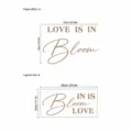 Autocollant mural mariage citation anglaise adhésif PVC amovible décoration tableau des tailles - Style Love Is In Bloom (ZE1160)