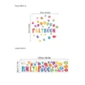 Kleurrijke alfabet cijfers handafdruk muursticker, opmaakformaat 120x30cm, PVC. - Ballon Stijl (Zonder Tas)