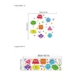 Stickers muraux formes geometriques expressions de dessin anime chambre enfance, PVC autocollant. - Mise en page 30x90cm / Série de Formes (ZC2111)