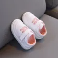 Scarpe da camminata in pelle morbida per bambini e bambine, comode sneakers bianche. - Lunghezza Interna 14.5cm/Taglia 20 / Arancione
