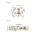 Adhesif mural galaxie espace pour chambre garcon, stickers planete fusee decoration murale 120cm - ZC2060 Planète Fusée 30-120 (Sans Sac)