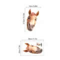 Funny peeking horse wall sticker self-adhesive home decor wall decal size specification - PB877 White Glue Horse 20-30 Without Bag