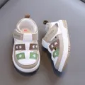 Sandali estivi per neonato antiscivolo traspiranti scarpe marrone bianco variante - Lunghezza Interna 12.5cm / Caffè