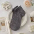Verano delgado mujeres gris calcetines cortos transpirable malla hueco lindo diseño zapatos - Talla Única / Gris humo