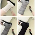 Korean style stirrup thin leg warmers, ultra-thin breathable summer sun protection socks. - One Size / White