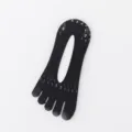 Calcetines de cinco dedos negros verano finos malla transpirable corte bajo invisibles - Negro