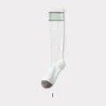 Calcetines de compresión deportivos blancos con rayas verdes marrones, malla, pantorrilla. - Blanco y verde
