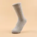 Herren dicke Wolle Wadenlange Socken Winter einfarbig thermische warme Frottee Socken neu. - Einheitsgröße / Hellgrau