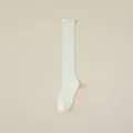 Calcetines altos blancos con volantes, estilo JK japonés dulce calcetines largos de punto. - Talla única / Blanco puro