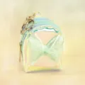 Holographic mini backpack coin purse with cute butterfly bow and keychain, perfect accessory. - Bowknot Style / Green