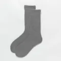 Graue gerippte Damenwadenstrümpfe, trendige einfarbige Freizeitsocken für den täglichen Komfort. - Einheitsgröße / Grau