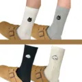 Calcetines de tubo medio para mujer con bordado de animales, algodón casual y cómodo. - Talla única / Gato Blanco