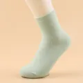 Dicke Damen Winter Thermosocken, kuschelige Frotteesocken in Unifarbe für kalte Tage. - Süßigkeiten-Grün