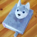 Lindo álbum de fotos de felpa de husky de 6 pulgadas cuaderno lindo regalo de cumpleaños - Álbum de fotos de 6 pulgadas (96 fotos) / Colgante Husky