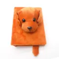 Cuaderno de peluche perrito tierno con cabeza y cola de perro naranja cubierta suave regalo - Álbum de fotos de 6 pulgadas (96 fotos) / Colgante Golden Retriever