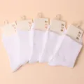 Calcetines blancos de algodon para mujer media pierna suaves transpirables sin presion. - Par Único / Blanco