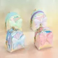 Holographic mini backpack keychain with pearl mesh bow, cute colorful coin purse variant. - Butterfly Assorted / 7X5X9cm