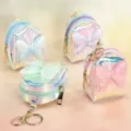 Holographic mini coin purse keychain cute iridescent backpack coin pouch for girls and keys - Butterfly Assorted