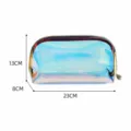 Holographic Clear Cosmetic Bag Large Size Iridescent Waterproof Makeup Pouch Travel Toiletry Bag - Semicircle Bag / L