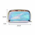Holographic TPU cosmetic bag, waterproof transparent makeup pouch, portable travel organizer. - Semicircle Bag / M