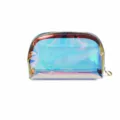 Transparent laser holographic makeup bag TPU waterproof portable cosmetic storage pouch 16cm - Small Semicircle