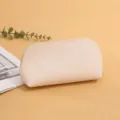 Minimalist solid color PU leather cosmetic bag, portable dome makeup pouch for daily use. - L / Beige