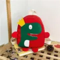 Kinder Dinosaurier Rucksack niedlich rot grün Schultasche Kleinkind Kindergarten Büchertasche - Rot
