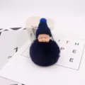 Süßer schlafender Babypuppe Pompon Schlüsselanhänger Plüsch Auto Tasche Anhänger Flauschig - Marineblau