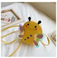 Kids yellow bee crossbody bag with holographic wings, cute cartoon mini shoulder bag for girls. - Yellow