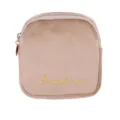 Velvet sanitary napkin storage bag portable cosmetic makeup pouch small zipper purse khaki - Khaki